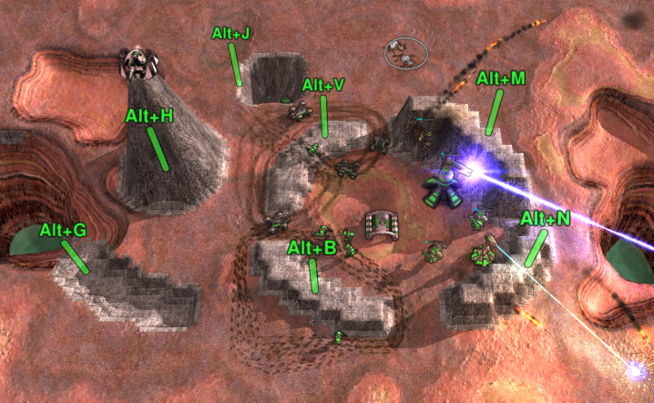 Capture d’écran de Zero-K montrant les possibilités de terraformation